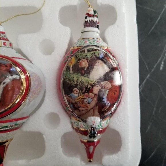 VNTG 2000 Bradford Exchange Santa Millennial Porcelain Ornaments Collection #2 - Picture 5 of 10